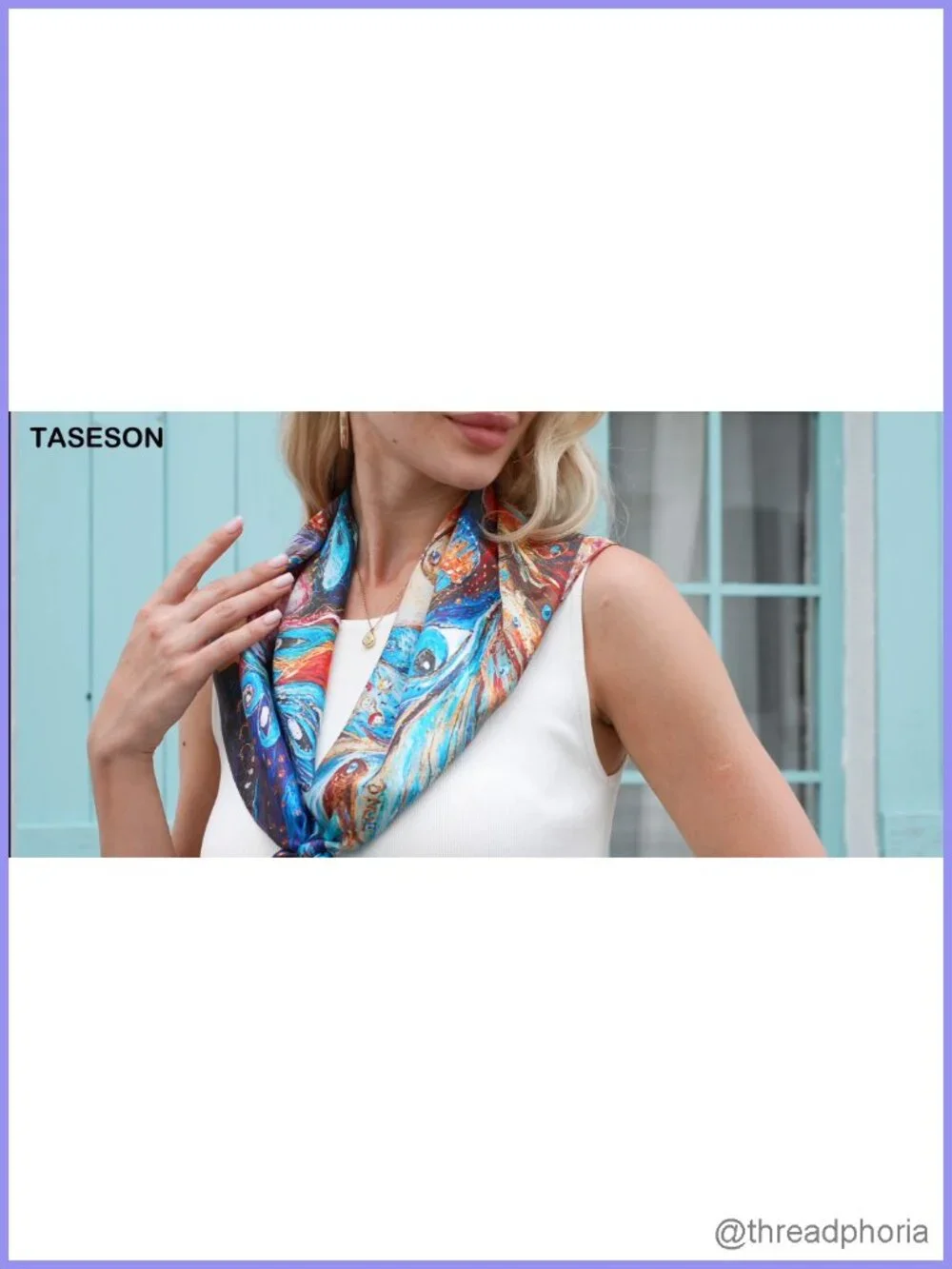100% Mulberry Silk Square Scarf 26